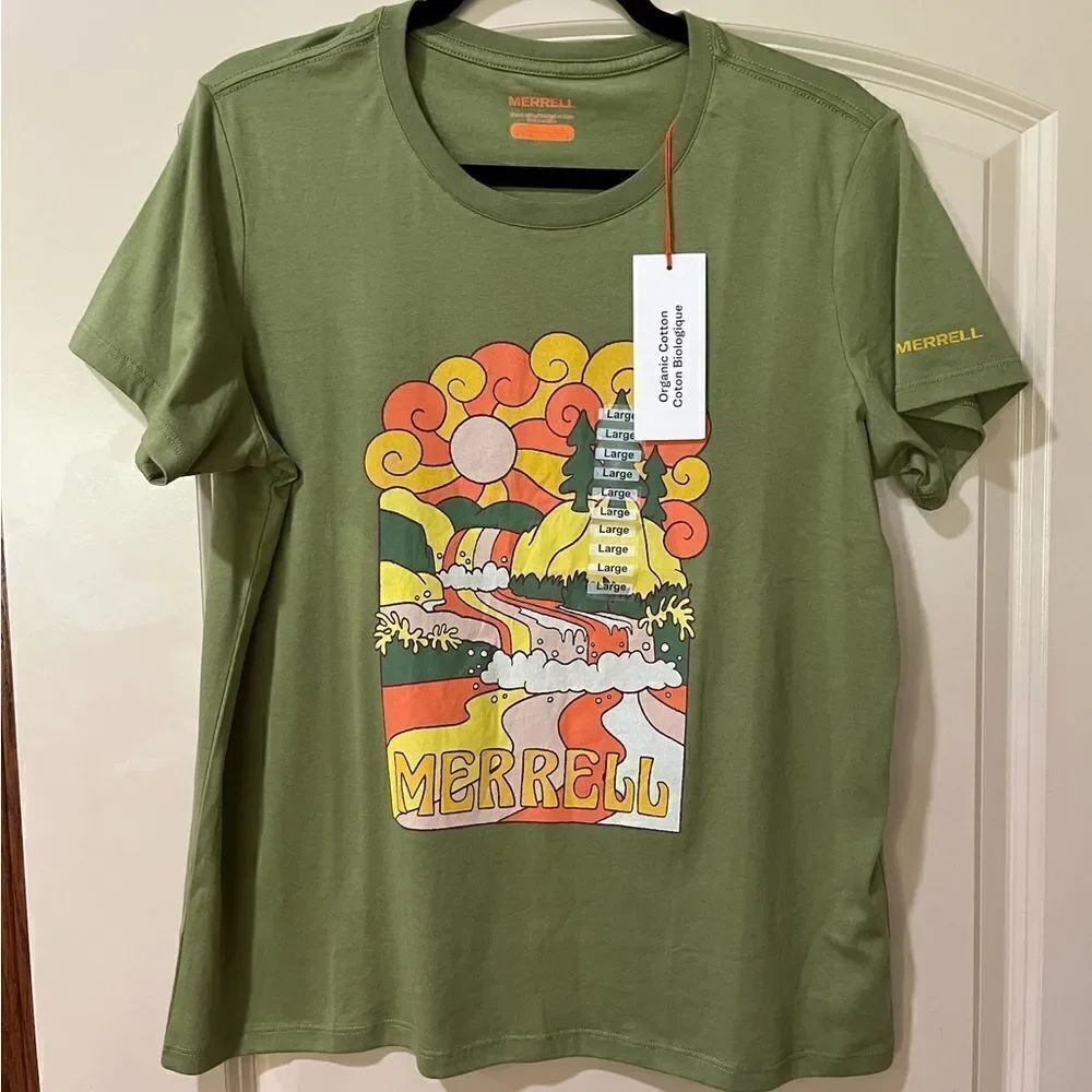 NWT MERRELL Groovy Tee Mosstone Green Women’s Size Large